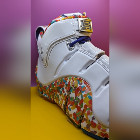 Size 10 W, 8.5 M - Nike Zoom LeBron 4 2024 Fruity Pebbles DQ9310-100 - Picture 12 of 15